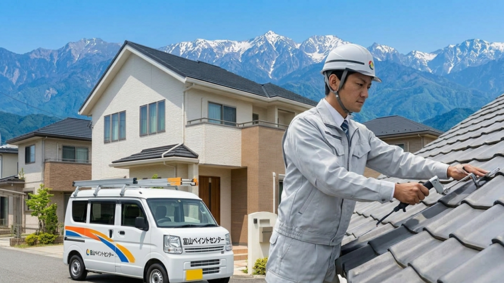 スタッフによる住宅の無料点検の様子